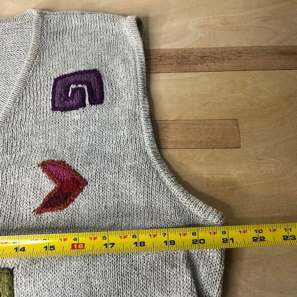 VTG Northern Isles Sweater Vest Sz XL Art Teacher Grannycore Lagenlook Knit Boho - Picture 11 of 12